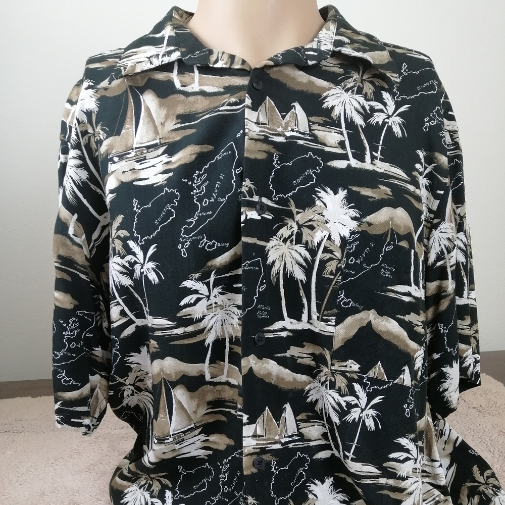 Crazy Horse button  down  Hawaiian  shirt